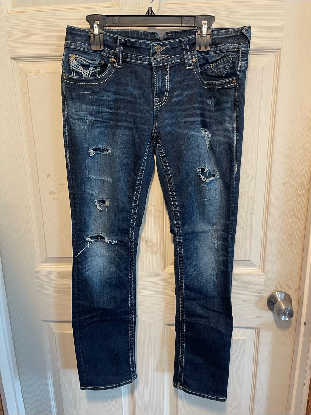 Vigoss Dark Blue Distressed Skinny Jeans